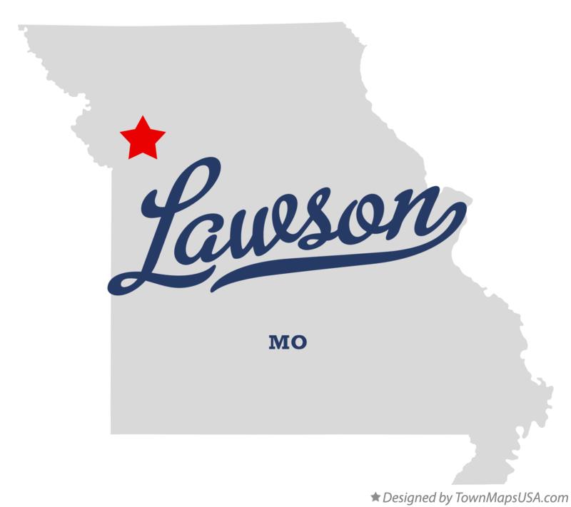 Map of Lawson, MO, Missouri