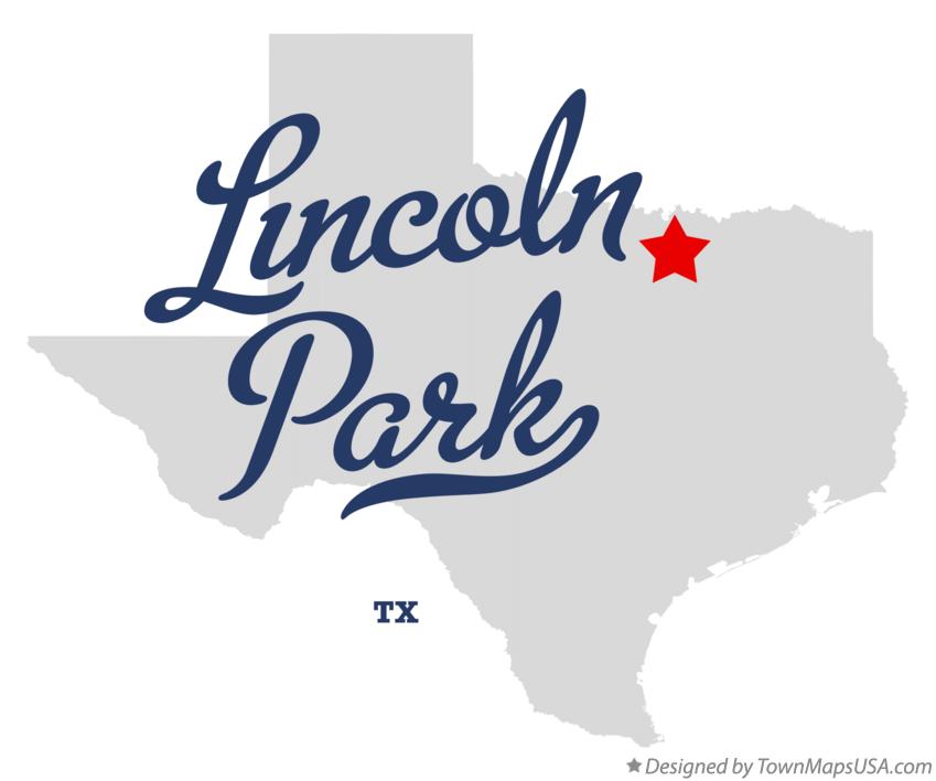 Map of Lincoln Park, TX, Texas