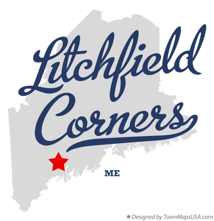 Map of Litchfield Corners, ME, Maine