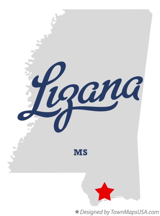 Map of Lizana, MS, Mississippi