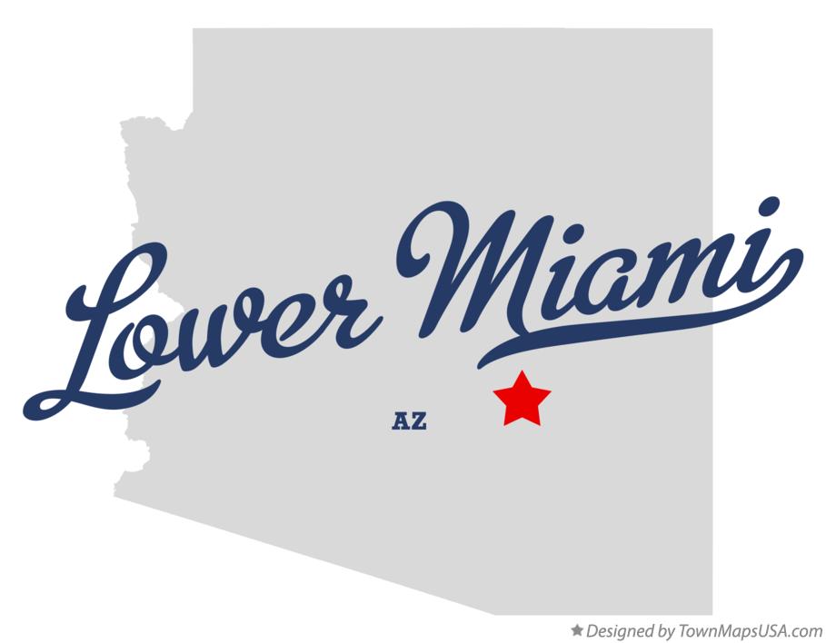 Map of Lower Miami, AZ, Arizona