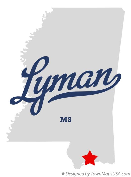 Map of Lyman, MS, Mississippi