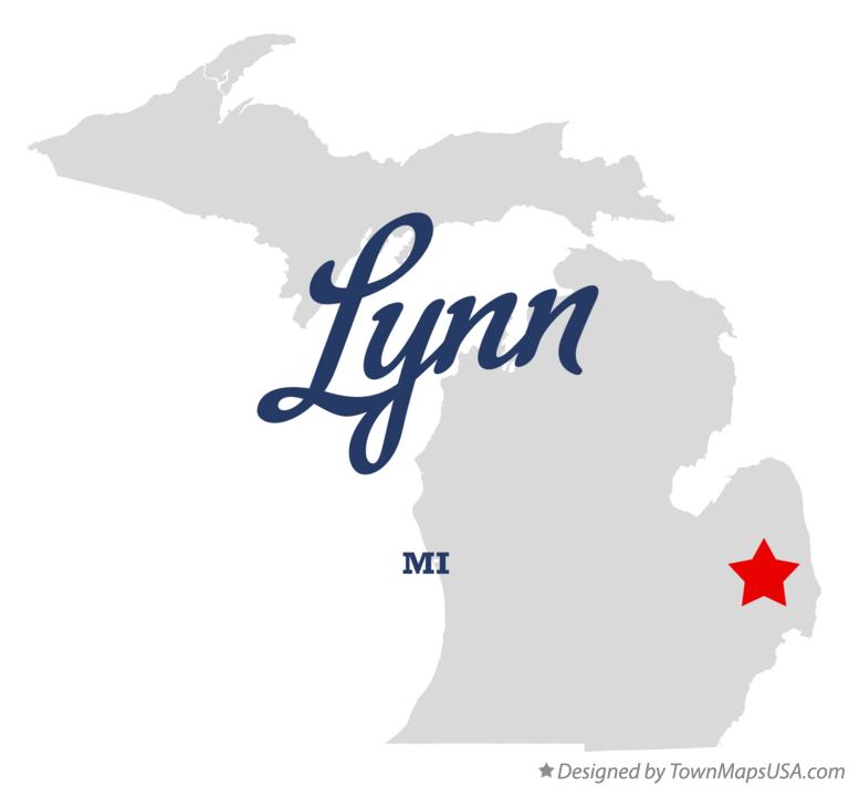 Map of Lynn, MI, Michigan