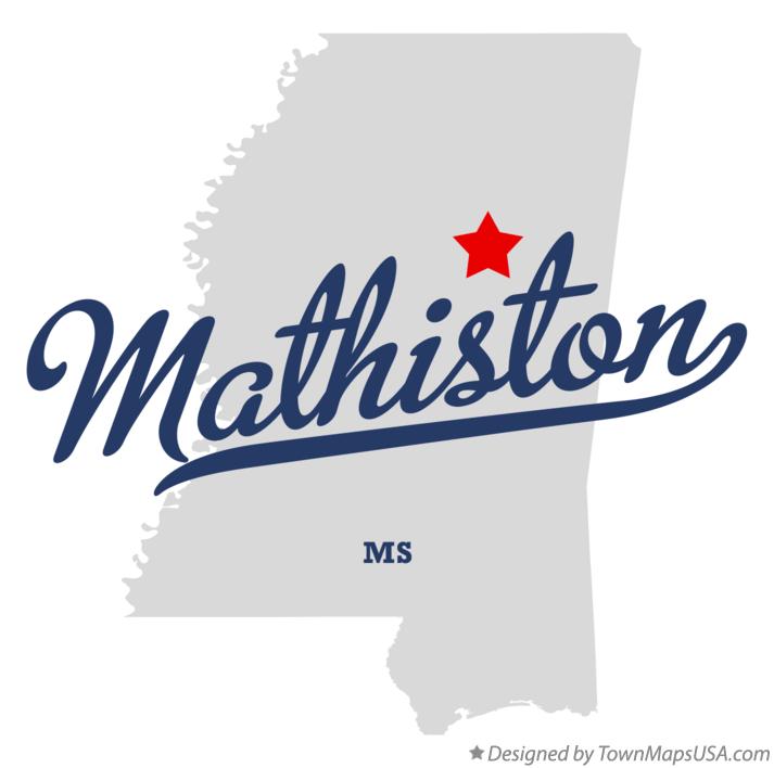 Map of Mathiston, MS, Mississippi