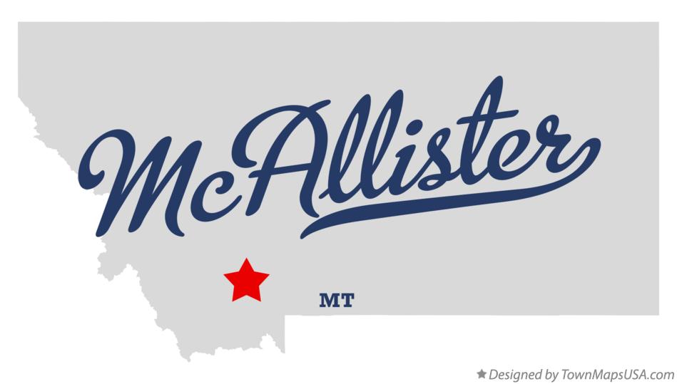 Map of McAllister, MT, Montana
