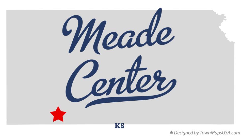 Map of Meade Center, KS, Kansas