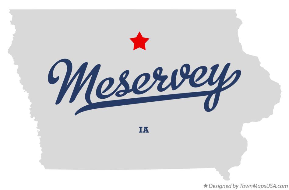 Map of Meservey, IA, Iowa