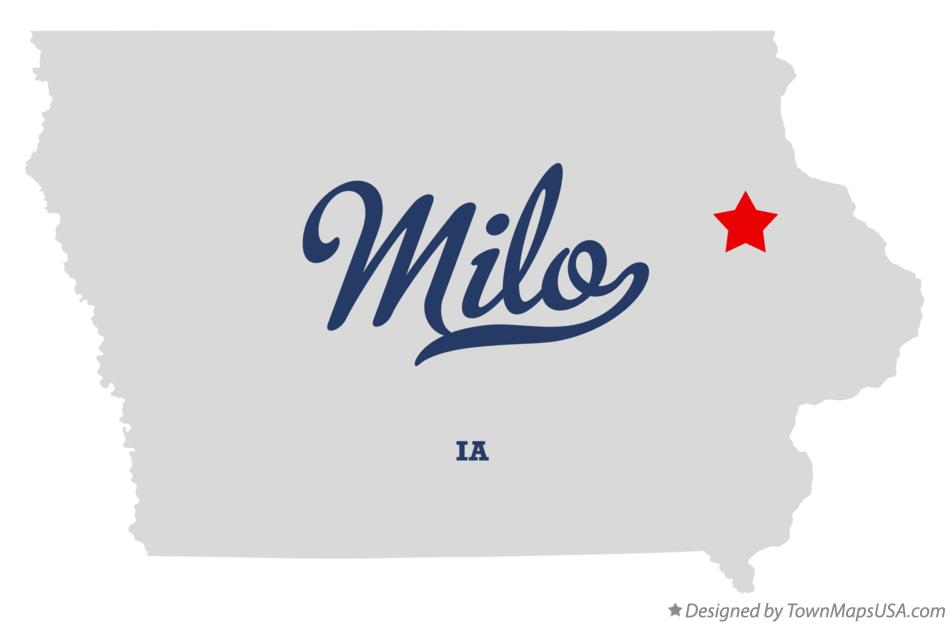 Map of Milo, Delaware County, IA, Iowa