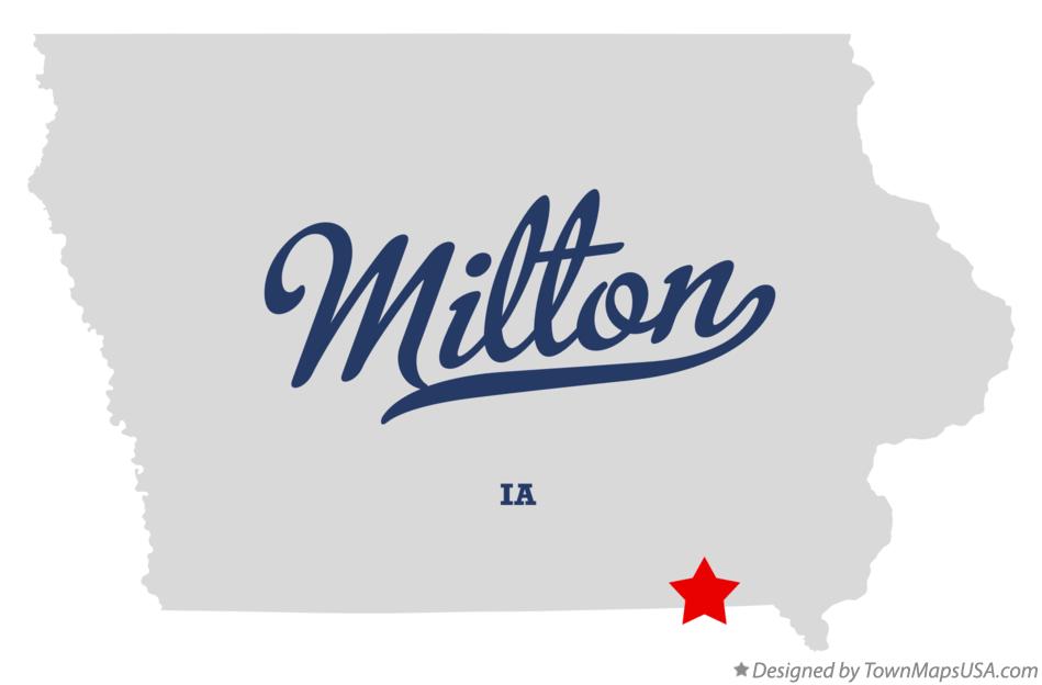 Map of Milton, IA, Iowa