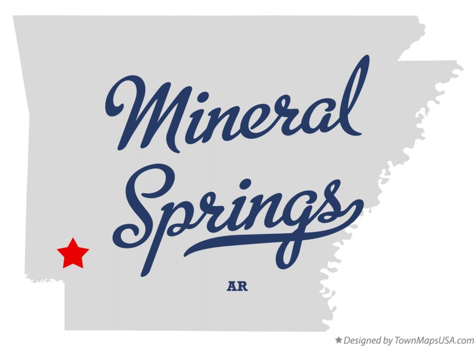 Map of Mineral Springs, AR, Arkansas