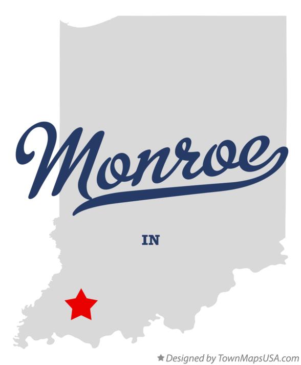 Map of Monroe, Pike County, IN, Indiana