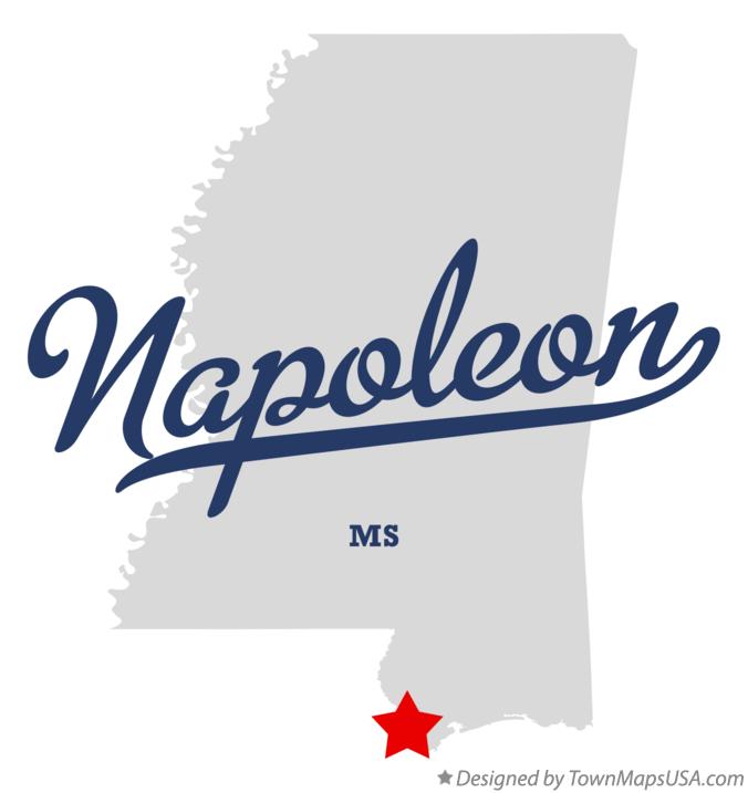 Map of Napoleon, MS, Mississippi