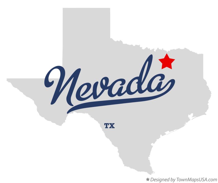 Map of Nevada, TX, Texas