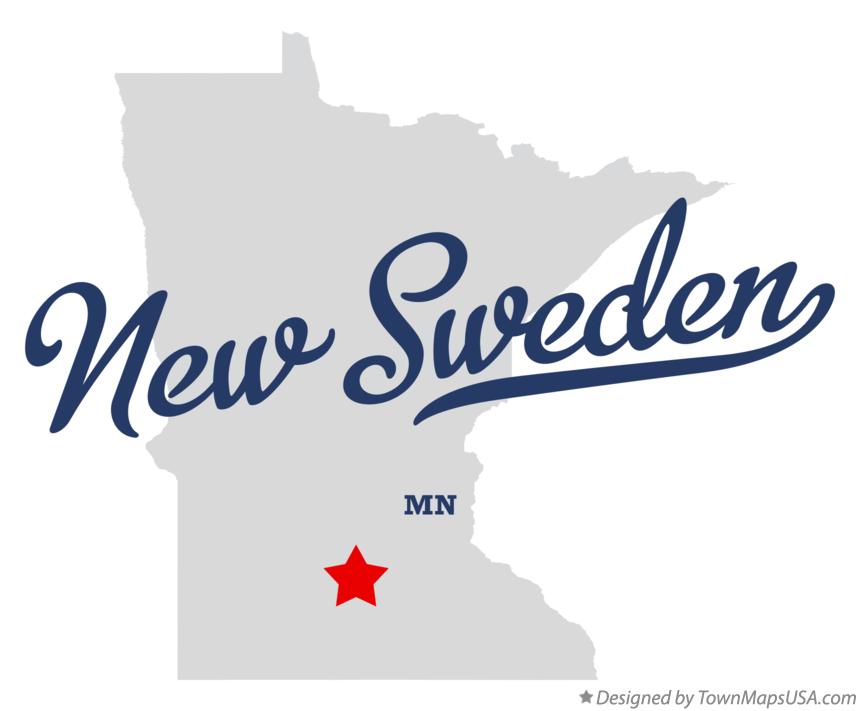 Map of New Sweden, MN, Minnesota