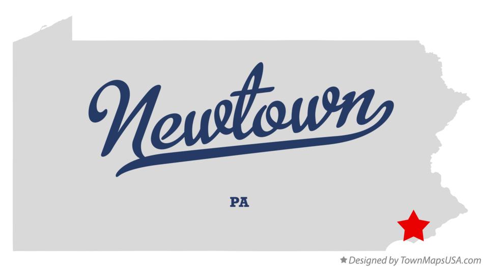 Map of Newtown, Delaware County, PA, Pennsylvania