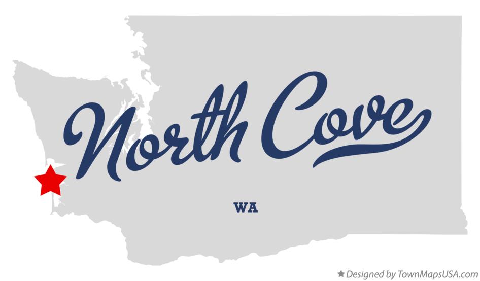 Map of North Cove, WA, Washington