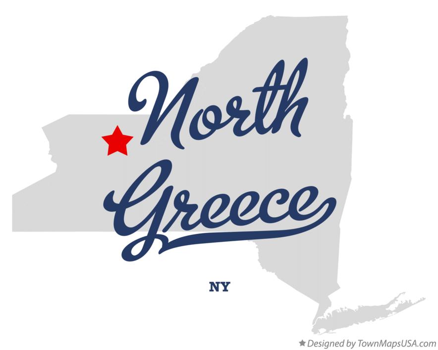 Map of North Greece, NY, New York