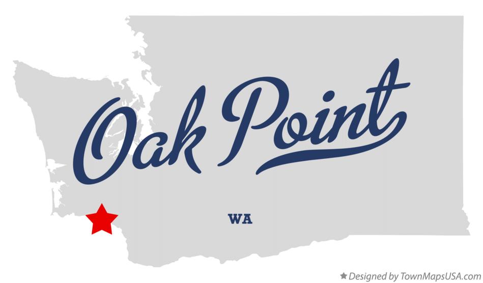 Map of Oak Point, WA, Washington