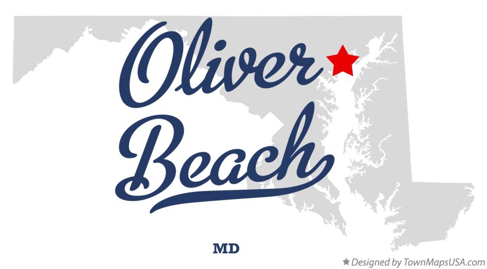 Map of Oliver Beach, MD, Maryland