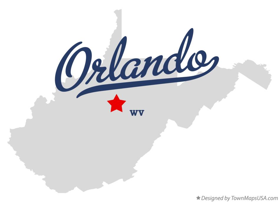 Map of Orlando, WV, West Virginia