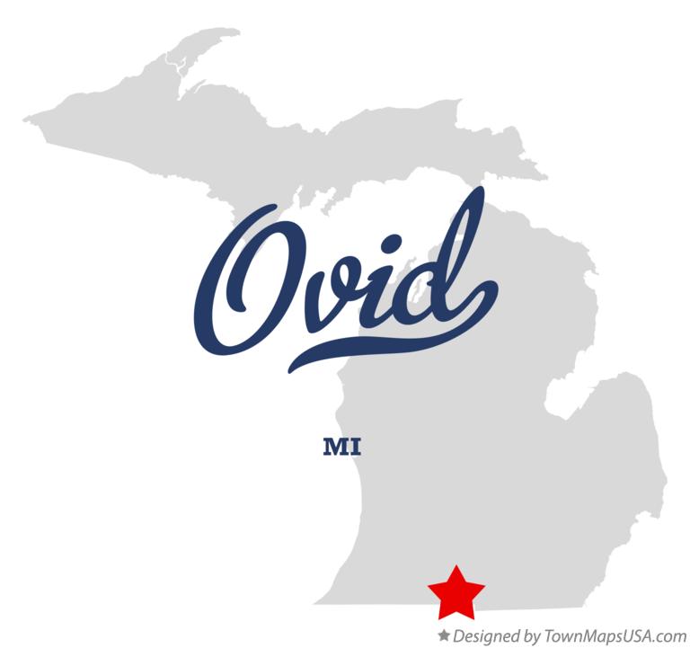 Map of Ovid, Branch County, MI, Michigan