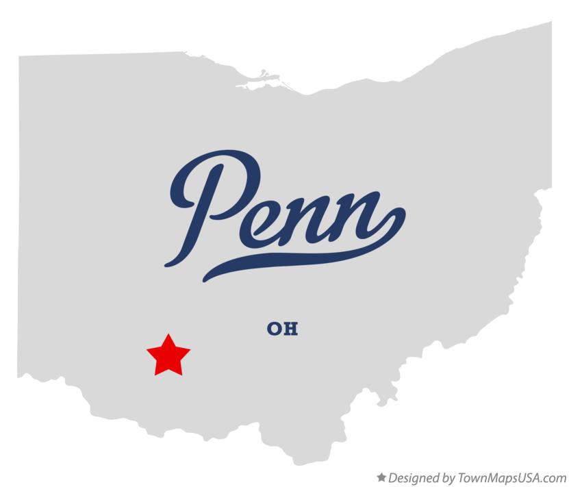 Map of Penn, Highland County, OH, Ohio