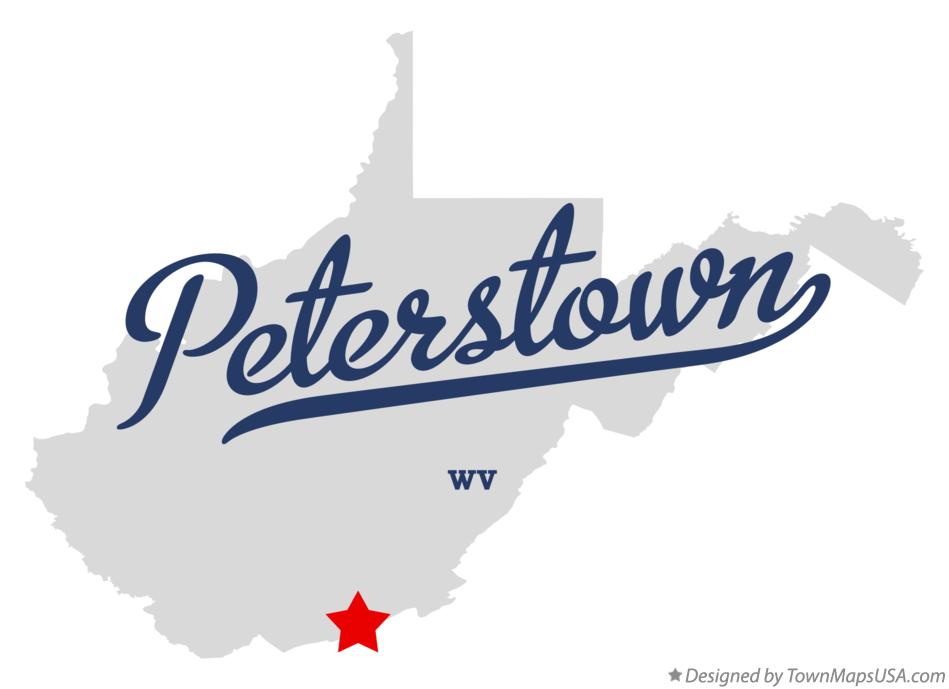 Map of Peterstown, WV, West Virginia