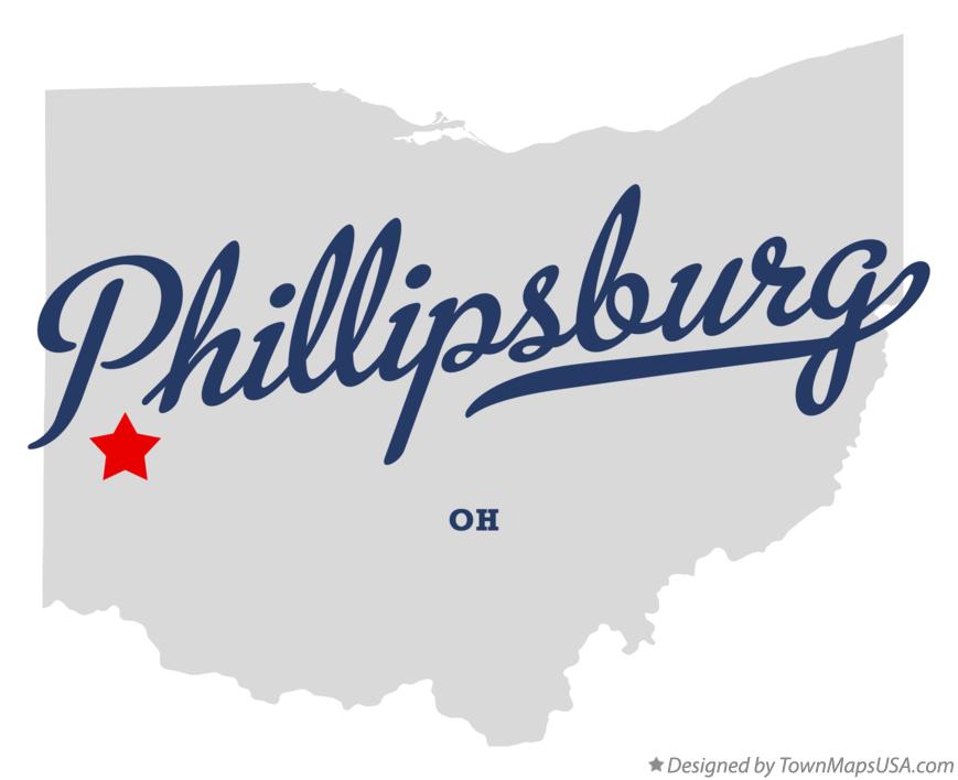 Map of Phillipsburg, OH, Ohio