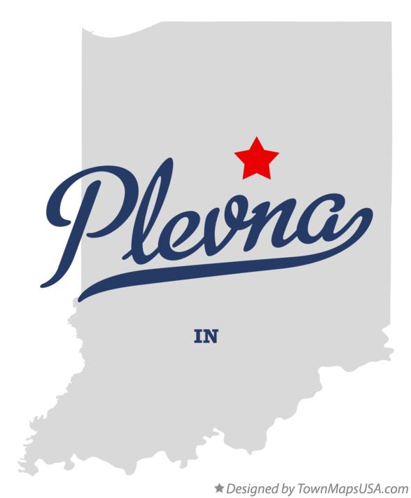 Map of Plevna, IN, Indiana