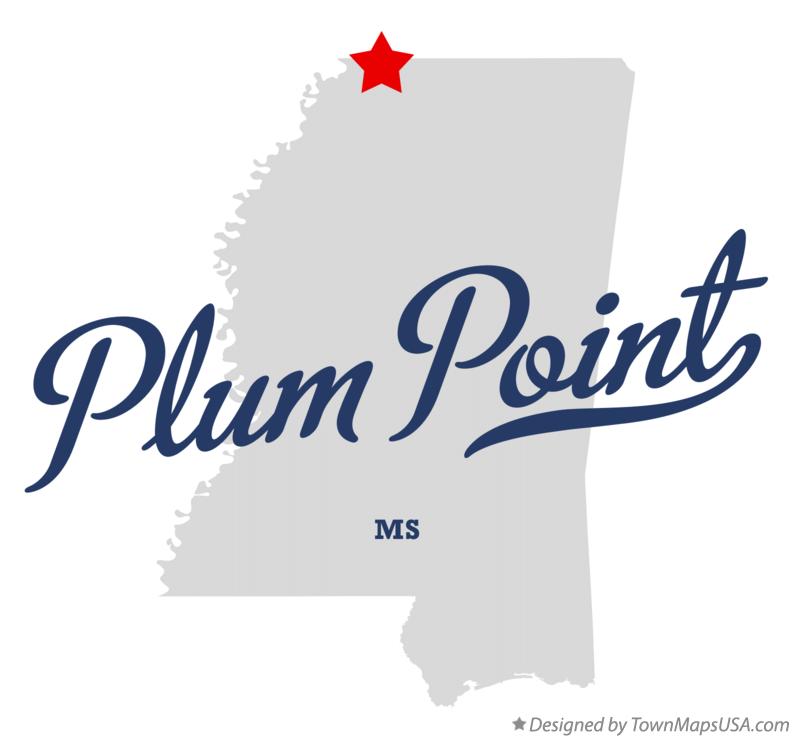 Map of Plum Point, MS, Mississippi