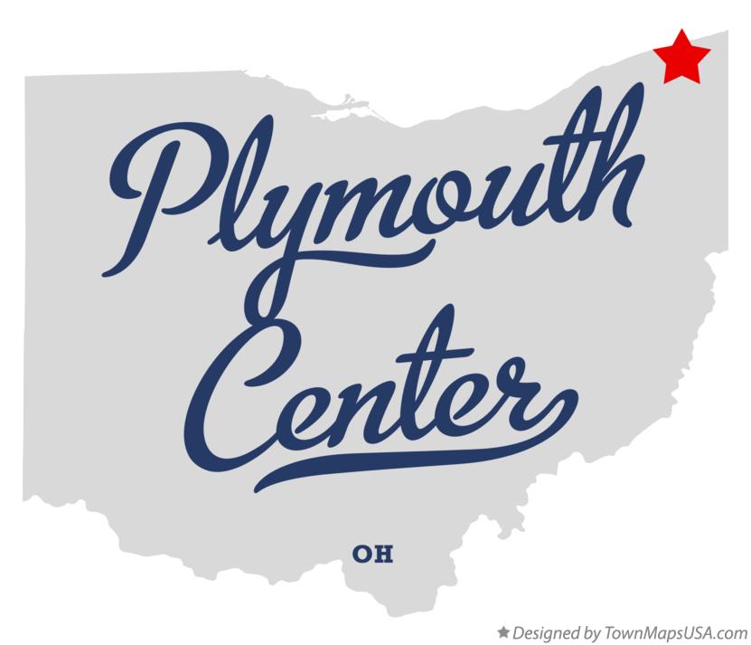 Map of Plymouth Center, OH, Ohio
