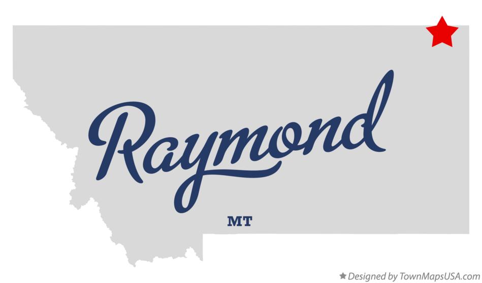 Map of Raymond, MT, Montana