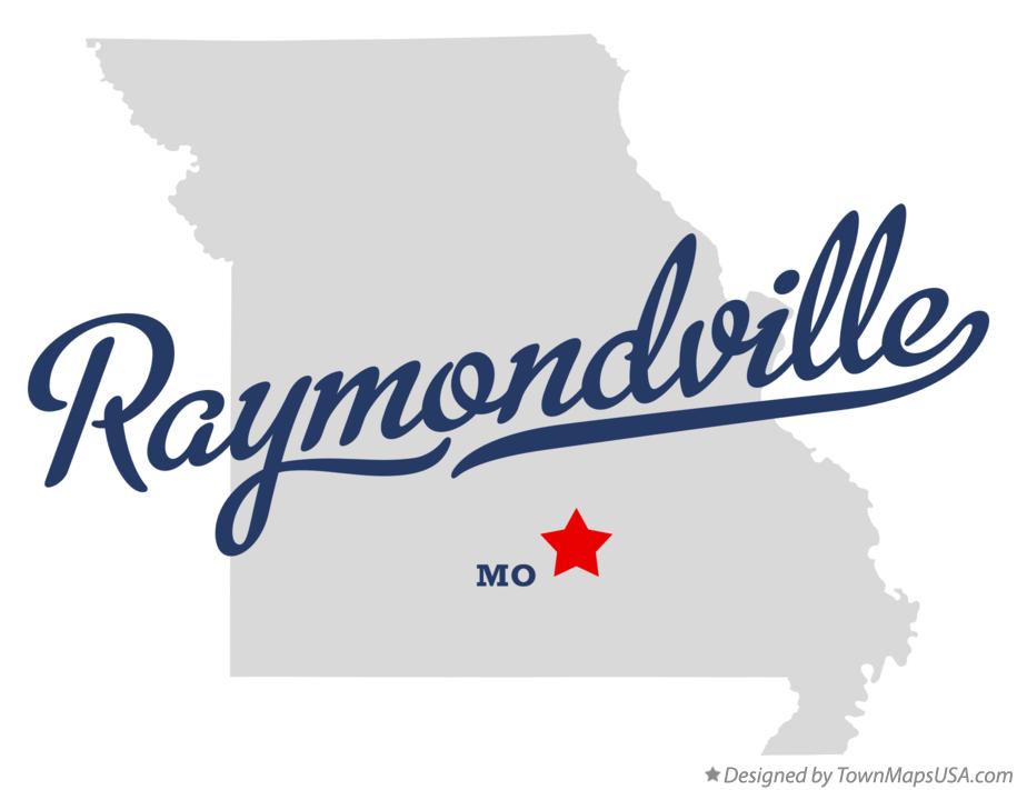 Map of Raymondville, MO, Missouri