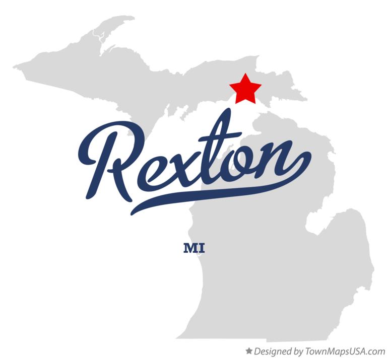 Map of Rexton, MI, Michigan