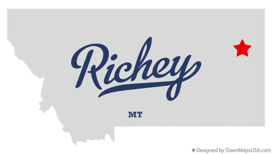 Map of Richey, MT, Montana