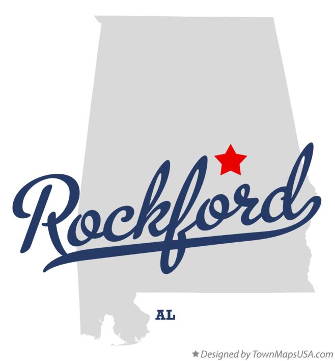 Map of Rockford, AL, Alabama