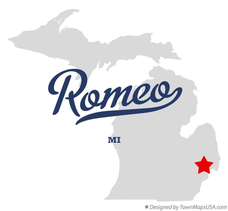 Map of Romeo, Michigan