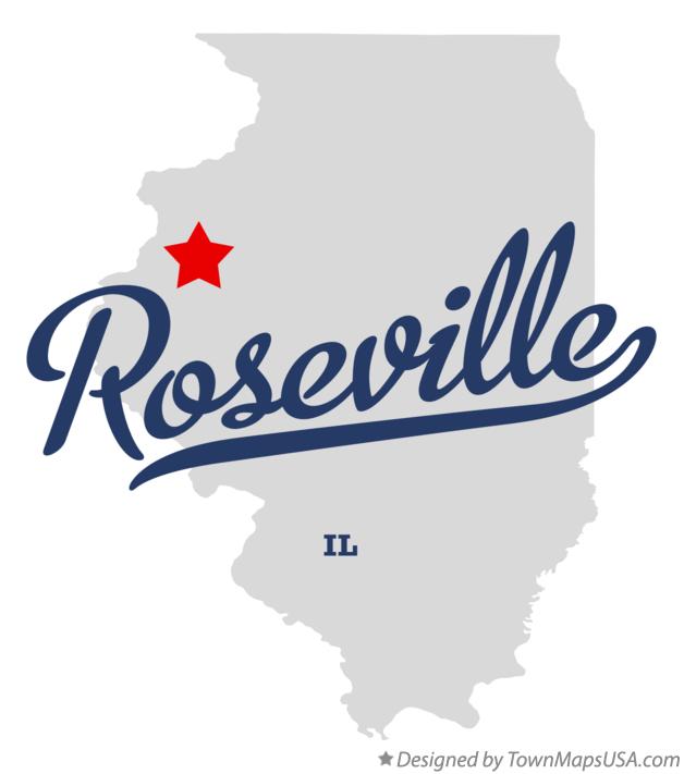 Map of Roseville, IL, Illinois