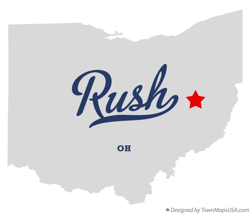 Map of Rush, Tuscarawas County, OH, Ohio