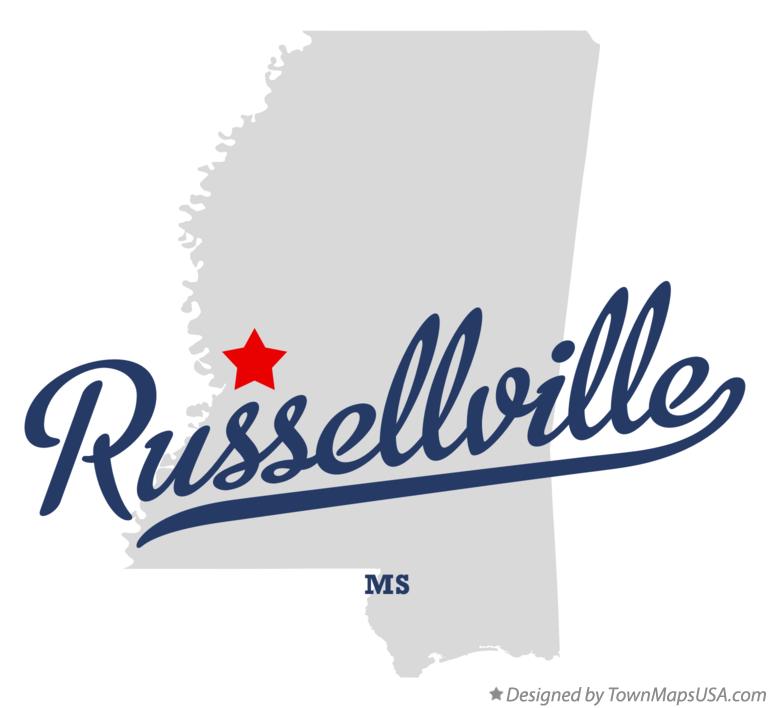 Map of Russellville, MS, Mississippi