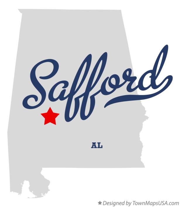 Map of Safford, AL, Alabama