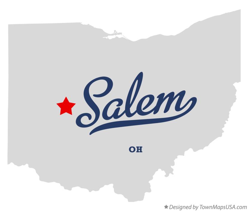 Map of Salem, Champaign County, OH, Ohio