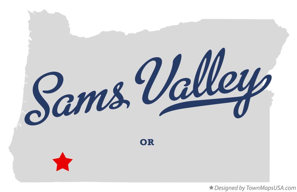 Map of Sams Valley, OR, Oregon