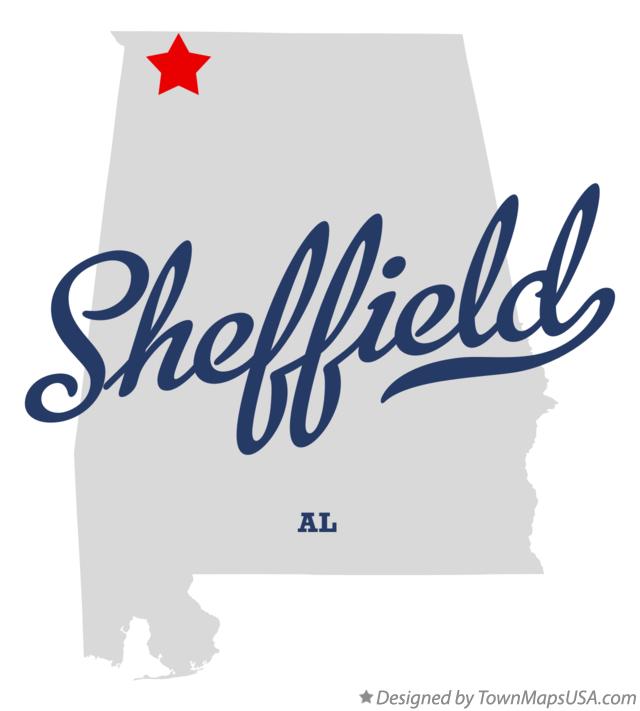Map of Sheffield, AL, Alabama