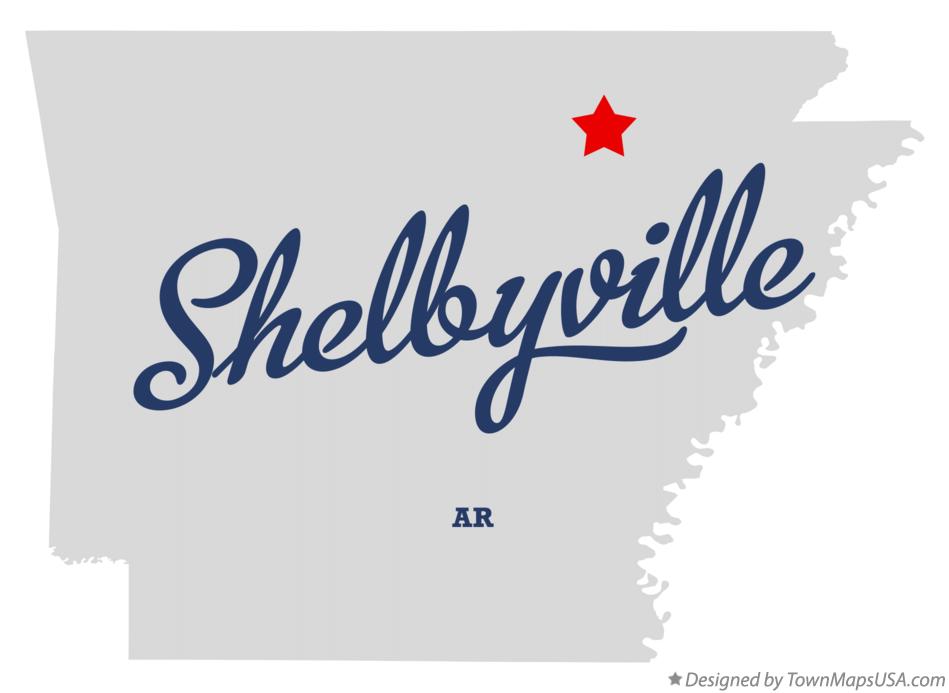 Map of Shelbyville, AR, Arkansas