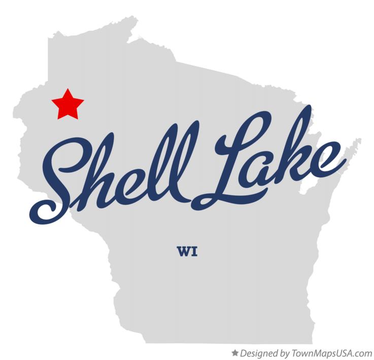 Map of Shell Lake, WI, Wisconsin