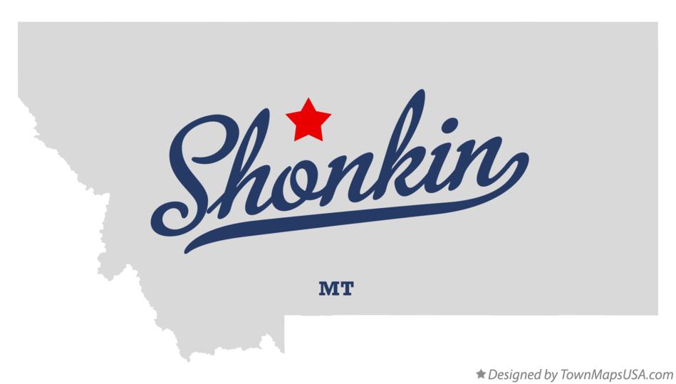 Map of Shonkin, MT, Montana