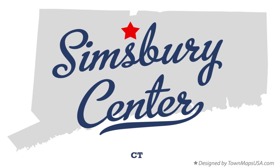 Map of Simsbury Center, CT, Connecticut