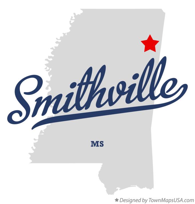 Map of Smithville, MS, Mississippi