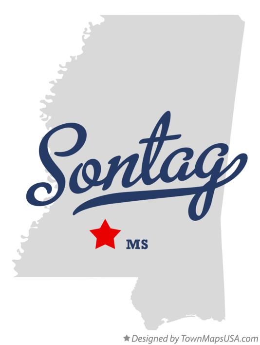 Map of Sontag, MS, Mississippi